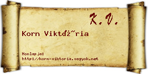 Korn Viktória névjegykártya